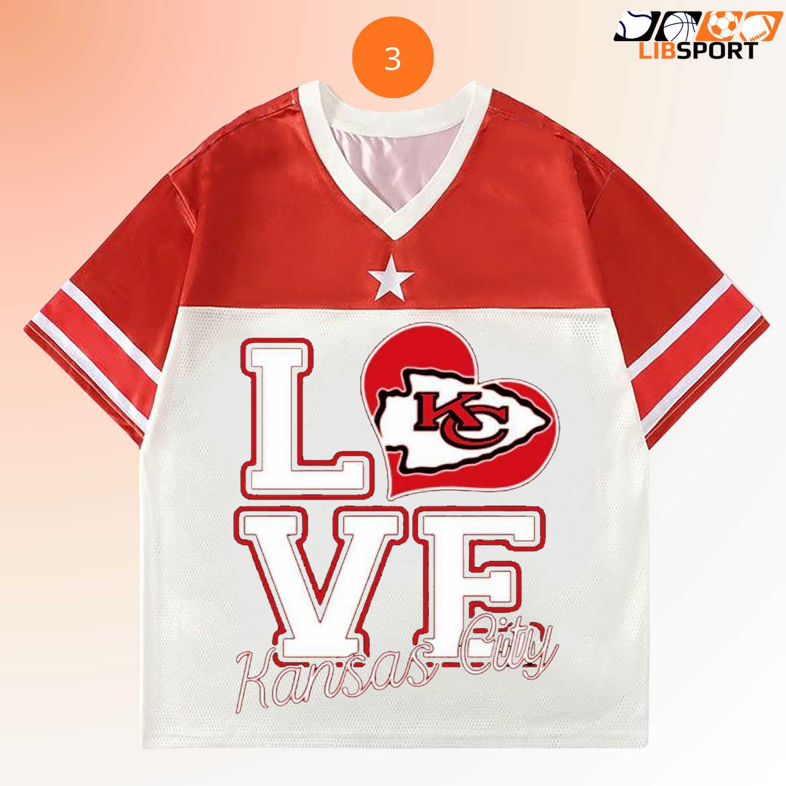 Kansas City Chiefs Love Graphic Jersey, Nfl Fan Shirt, Football Game Day Unisex Tee